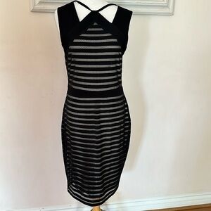 Cache black dress with ivory lining. Size L.